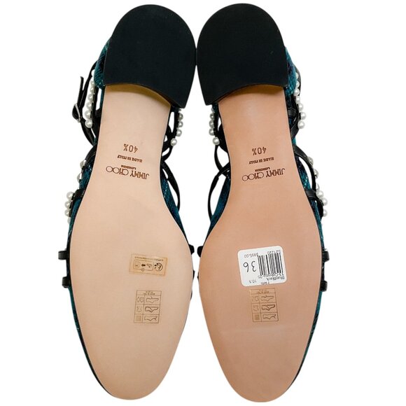 Jimmy Choo Peacock / Silver Tartan Celestia 25 Flats - Picture 8 of 9